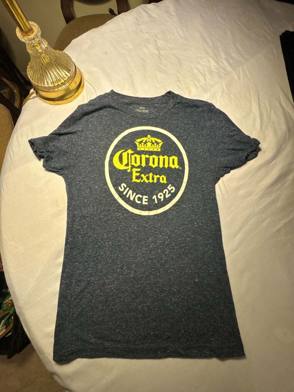 Corona Extra Logo Graphic T-Shirt Blue Heather Size S
